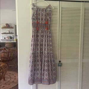 Bell by Alicia Bell Maxi Dress with Orange Tassel Accents